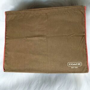 Coach Brown Dust Bag with White Logo